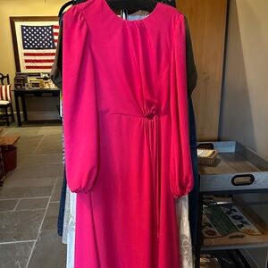 CAbi Vibrant Pink Long Sleeve Dress